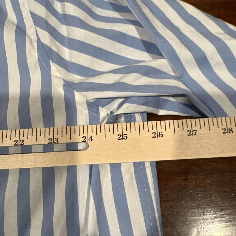 AYR Deep End Blue and White Striped Button-Down Shirt-XL - Picture 6 of 9